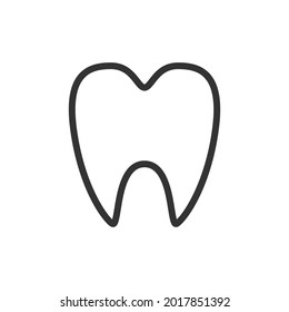 Icono de línea dental de estilo moderno. Pictograma vectorial de trazo aislado sobre un fondo blanco. Iconos del contorno de la prima dental.