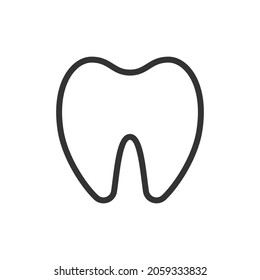 Icono de línea dental de estilo moderno. Pictograma vectorial de trazo aislado sobre un fondo blanco. Iconos del contorno de la prima dental.