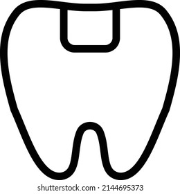 Tooth line icon vector. Medical Tooth symbol illustration