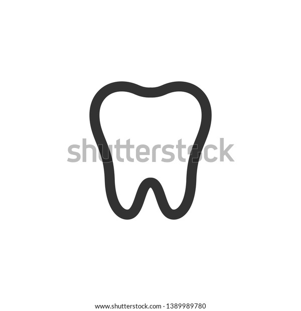 歯の線のアイコンベクター画像 医療用歯のシンボルのイラスト のベクター画像素材 ロイヤリティフリー