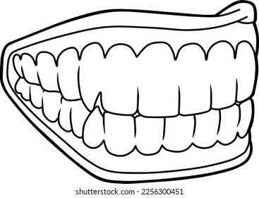 tooth line vector illustration isolated on white background