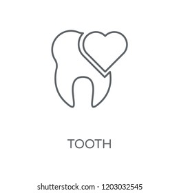 Tooth linear icon. Tooth concept stroke symbol design. Thin graphic elements vector illustration, outline pattern on a white background, eps 10.