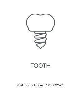 Tooth linear icon. Tooth concept stroke symbol design. Thin graphic elements vector illustration, outline pattern on a white background, eps 10.