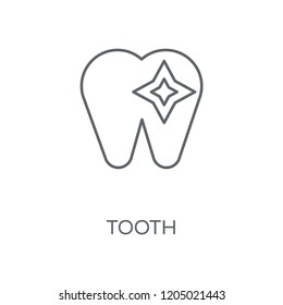 Tooth linear icon. Tooth concept stroke symbol design. Thin graphic elements vector illustration, outline pattern on a white background, eps 10.