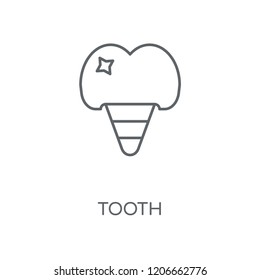 Tooth linear icon. Tooth concept stroke symbol design. Thin graphic elements vector illustration, outline pattern on a white background, eps 10.