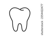 Tooth, linear icon. Line with editable stroke