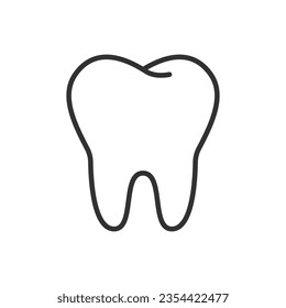 Icono dental lineal. Línea con trazo editable