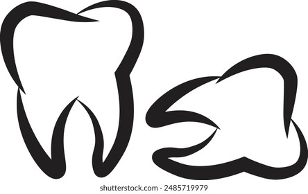 Tooth, linear icon. Line with editable stroke white background Healthy tooth, cute single vector icon illustration