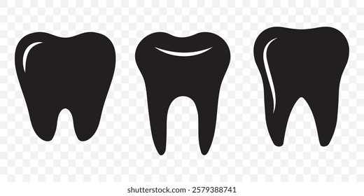 Tooth, linear icon. Line with editable stroke. Tooth black icon symbol silhouette flat design style sign. Tooth simple silhouette on white. Dentist concept. Eps 10.