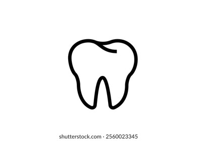 Tooth, linear icon vector illustration. Simple outline dental design.