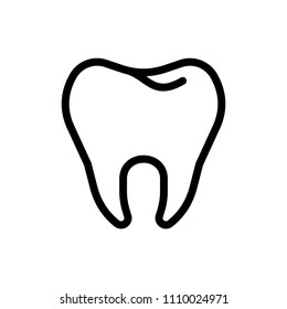 Tooth linear style isolated. Teeth Vector illustration
