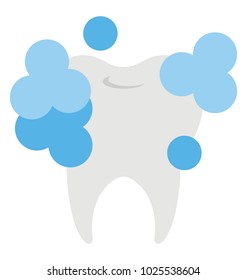 
Tooth with liquid bubbles symbolising the tooth cleaning.
