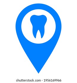 Tooth and location pin on white