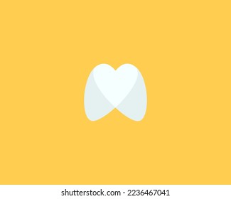 Tooth logo. Abstract heart sign. Dental clinic dentist logotype. Vector illustration.