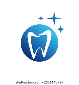 Tooth logo blue simple clean