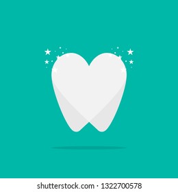 Tooth logo clean with shadow, dental clinic, vector