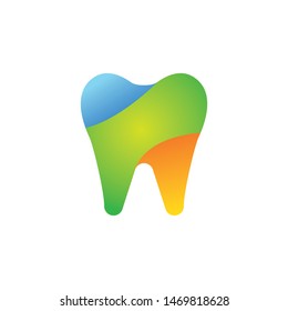 Tooth logo concept in colorful 3D style, Modern Dental Logo Design, Medical care logo, Creative Dentist Logo, Dental clinic