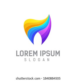 Tooth logo concept in colorful 3D style, Modern Dental Logo Design, Medical care logo, Creative Dentist Logo, Dental clinic