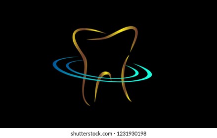 tooth logo with deep philosophy for technology startup company. tooth has mean health and dentist service
