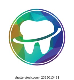 Tooth logo dental care with circle shape vector illustration