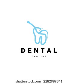 Logotipo dental, vector de cuidado dental, diseño de iconos de ilustración