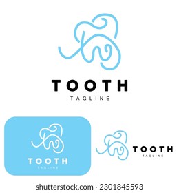 Logotipo dental, vector de cuidado dental, diseño de iconos de ilustración