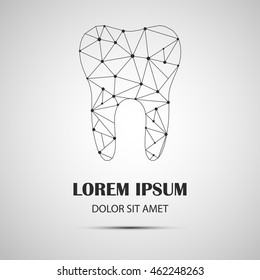 Tooth logo. Dental. Polygonal-low poly style thin line icon. Silhouettes of Tooth. Logo for Stomatology Clinic.Dental clinic vector icon.