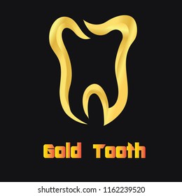 Tooth Logo Design, with Gold color