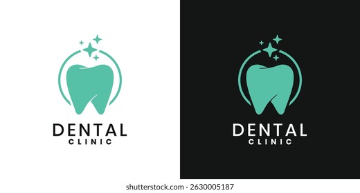 Design do logotipo do dente, ícone para clínica dentária