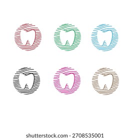 tooth logo design icon element illusion