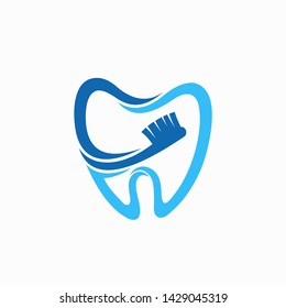 tooth logo forms a toothbrush