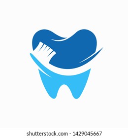 tooth logo forms a toothbrush