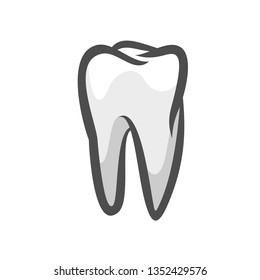 Tooth logo icon for dentist or stomatology dental care design template. Vector isolated black outline line tooth symbol for dentistry clinic or dentist medical center and toothpaste package