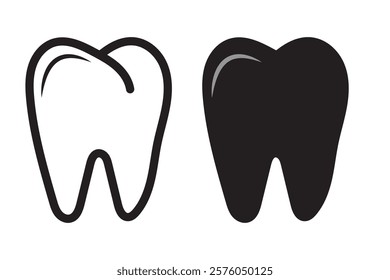 Tooth logo icon for dentist or stomatology dental care design template. Vector isolated black outline line tooth symbol for dentistry clinic or dentist medical center and toothpaste package