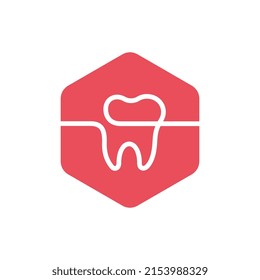 Logo-Design, sechsachsige Zahnsymbol, Dentalsymbol, Dentallogo des Zahnarztes, Vektorgrafik