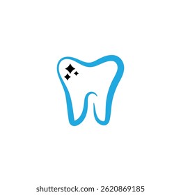 Ilustración de icono de logotipo de diente plana