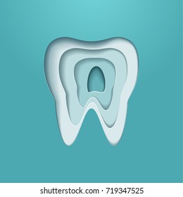 Tooth Logo Icon Poster. Modern Styled Vector Illustration.