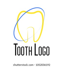 tooth logo, icon or symbol for dental clinic or toothpaste product and company