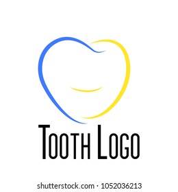 tooth logo, icon or symbol for dental clinic or toothpaste product and company