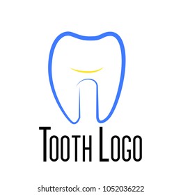 tooth logo, icon or symbol for dental clinic or toothpaste product and company