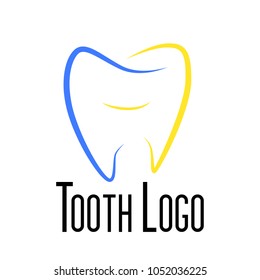 tooth logo, icon or symbol for dental clinic or toothpaste product and company