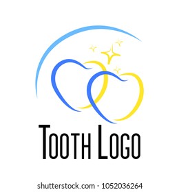 tooth logo, icon or symbol for dental clinic or toothpaste product and company