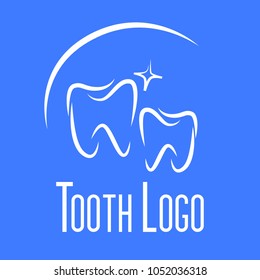 tooth logo, icon or symbol for dental clinic or toothpaste product and company
