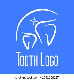 tooth logo, icon or symbol for dental clinic or toothpaste product and company
