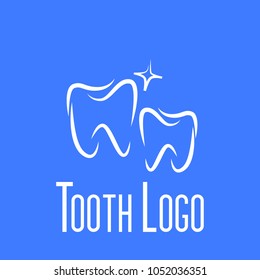 tooth logo, icon or symbol for dental clinic or toothpaste product and company