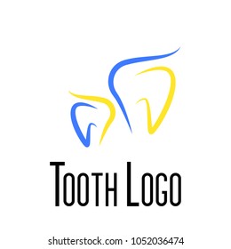 tooth logo, icon or symbol for dental clinic or toothpaste product and company