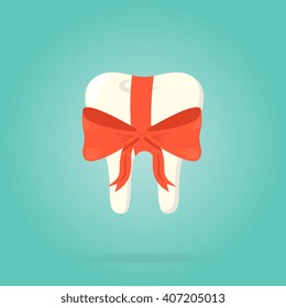 Tooth logo isolated, vector illustration. Human tooth.