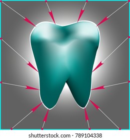 A Tooth Logo on The Gray Background.