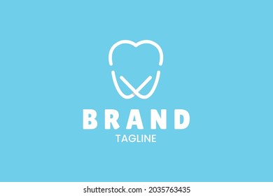 A tooth logo in the shape of love or a tooth logo and the letter W.