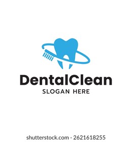 Logotipo del diente. Logotipo del cepillo de dientes aislado en el fondo blanco.